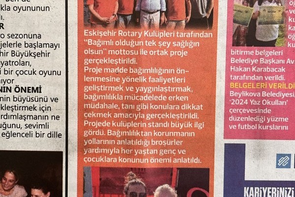 Rotary Kulüplerinden Örnek Proje