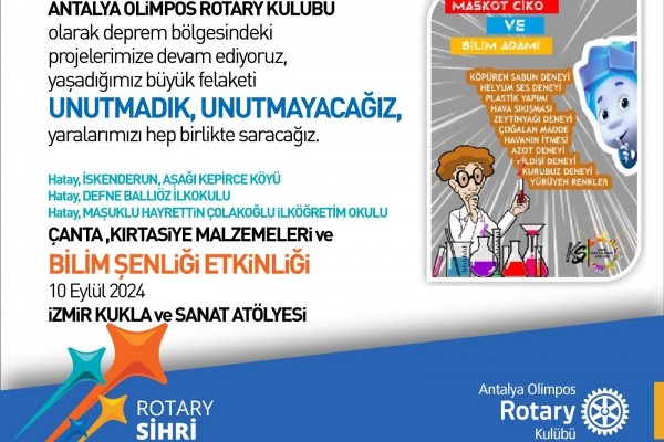 ANTALYA OLİMPOS RK HATAY’DA BİLİM ŞENLİKLERİ DÜZENLİYOR