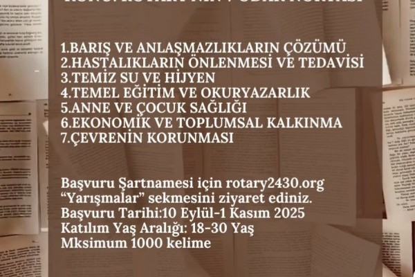Adana Tepebağ Rotary Olarak ROTAÖYKÜ Yarışması İçin Afiş Hazırladık.