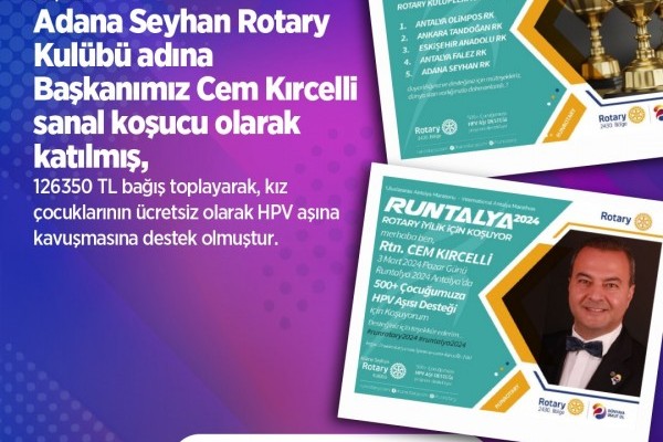 RunRotary sanal koşuculuk ile HPV aşısı için bağış toplanması