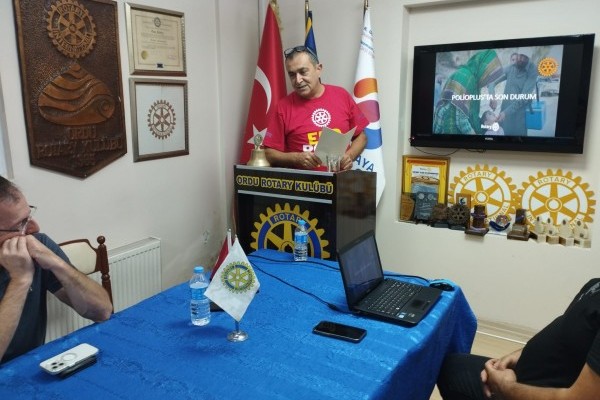ORDU ROTARY KULÜBÜ TOPLANTISINDA RTN. ÜMİT METİN POLİOPLUS (ÇOCUK FELÇİ) SUNMU YAPTI.
