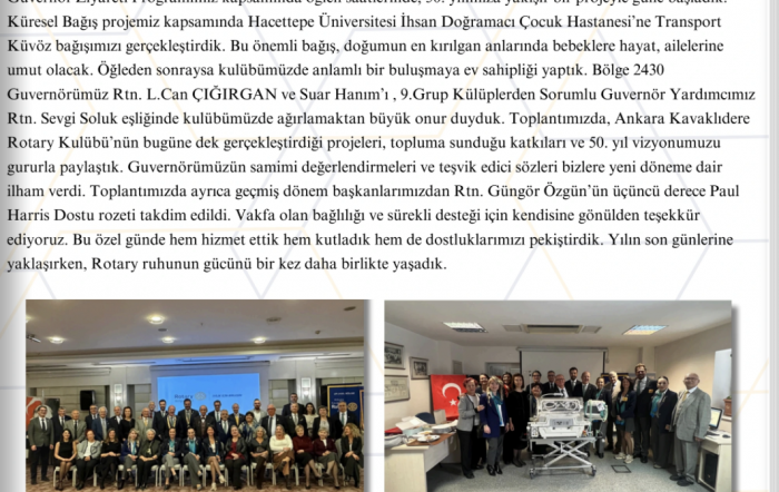 GUVERNÖR ZİYARETİMİZ BÜLTENDE