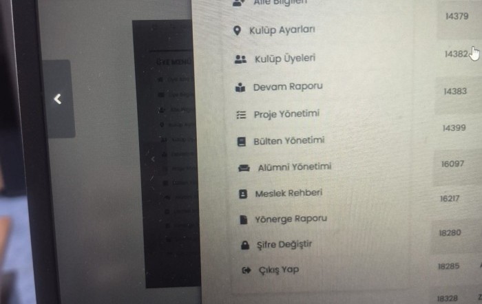 KULÜP ÜYELERİNİN BİLGİLERİNİ GÜNCELLEME RAPORU