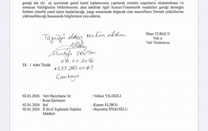 Kulüp tüzüğü yollanması