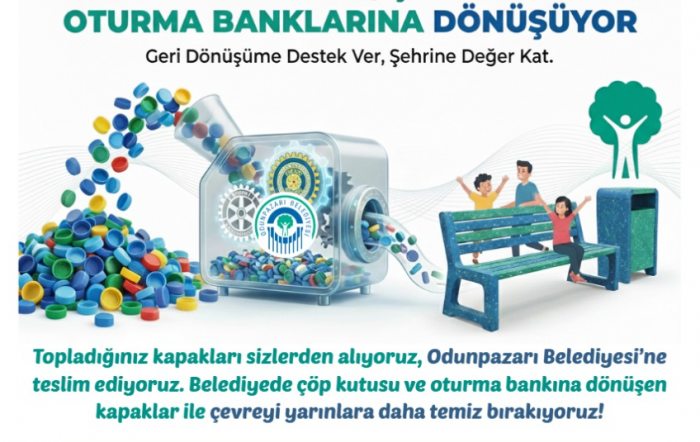 Plastik Kapaklar Otuma Bankı ve Çöp Kutusuna Dönüşüyor