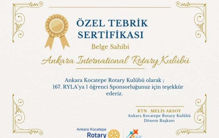 RYLA sponsorluk (Kocatep Rotary Kulübüne