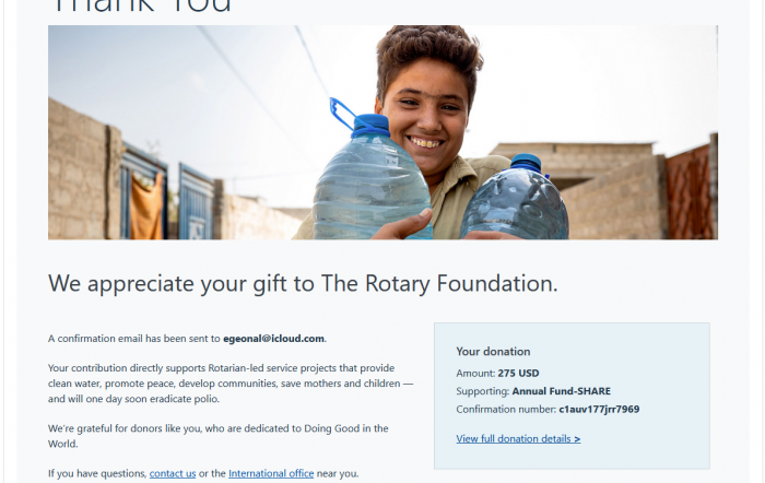 Rotary Vakfı Bağışı