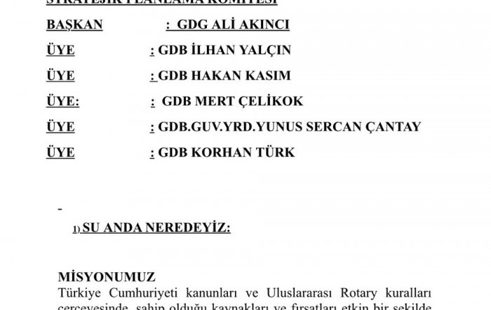 STRATEJİK PLAN