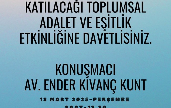 toplumsal adalet ve söyleşi etkinliği