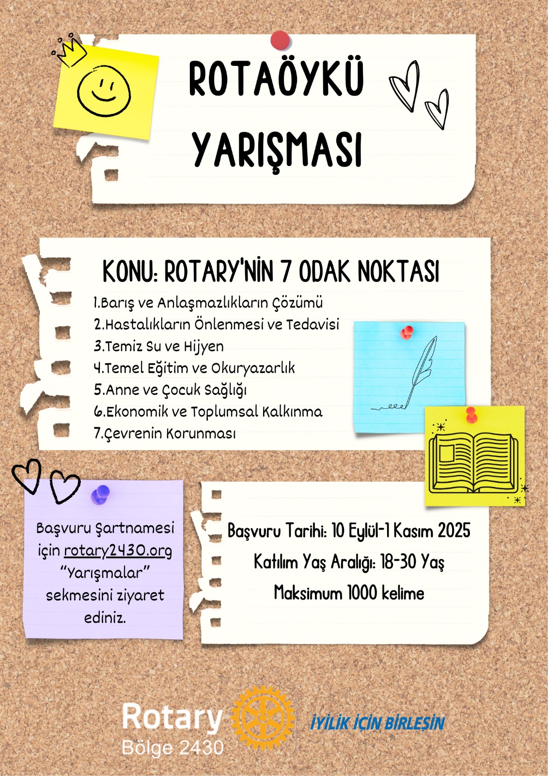 Adana Tepebağ Rotary Olarak ROTAÖYKÜ Yarışması İçin Afiş Hazırladık.