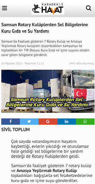 Amasya Yeşilırmak RK. Sel Bölgelerine Kuru Gıda ve Su Yardımı