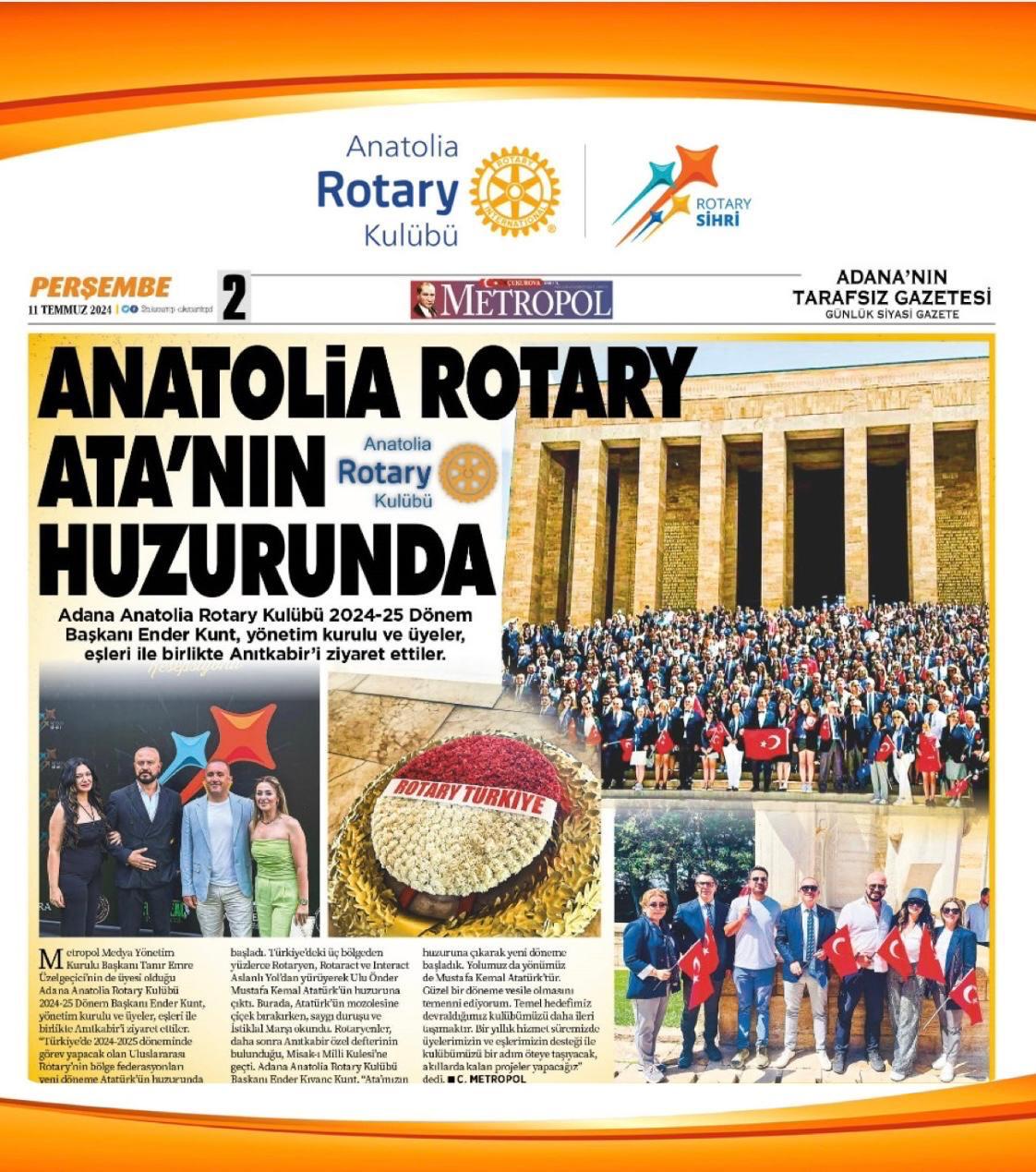 Anatolia Rotary Anıtkabir Ziyareti