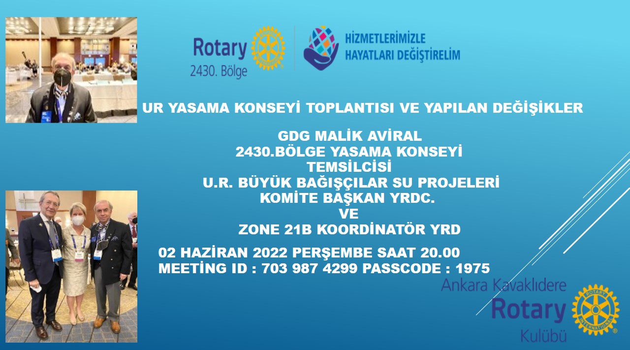 ANKARA KAVAKLIDERE RK GDG MALİK AVİRAL'İN UR TÜZÜK KONSEYİ TOPLANTISI VE GÖRÜŞÜLEN YENİ GELİŞMELER KONULU SUNUMUNU GERÇEŞLEŞTİRDİK.