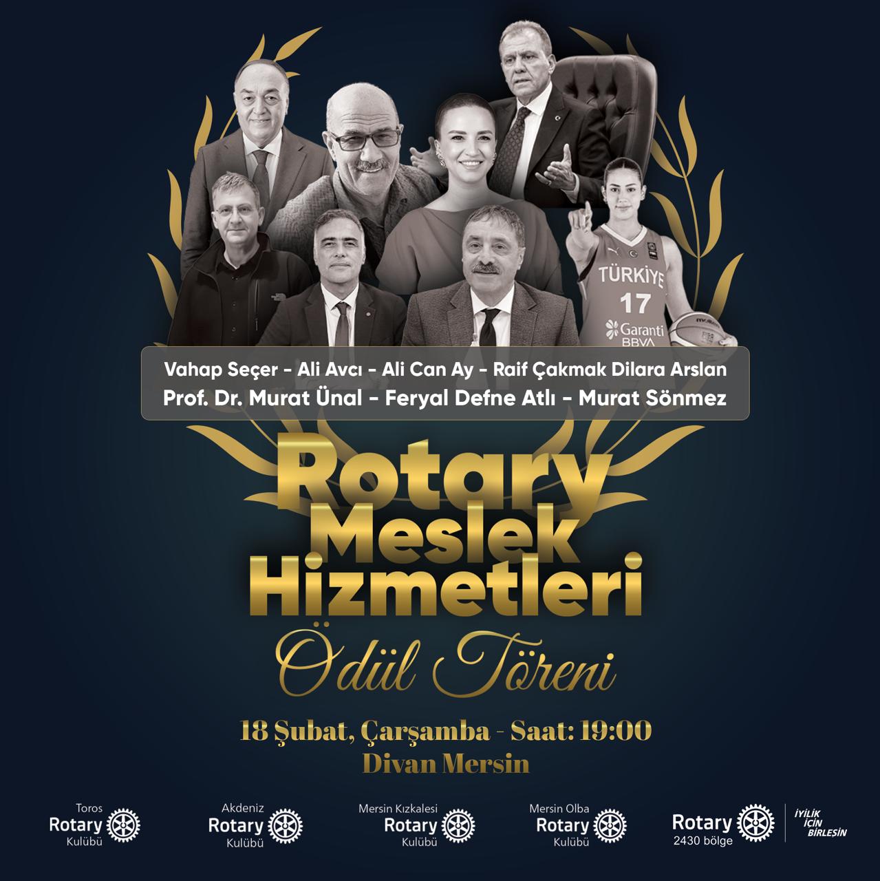 Akdeniz Rotary Kulübü Meslek Başarı Ödül Töreni