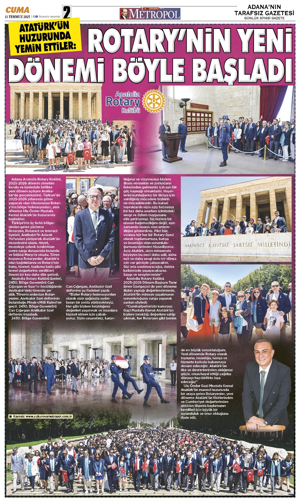 ROTARYNİN YENİ DÖNEMİ BÖYLE BAŞLADI