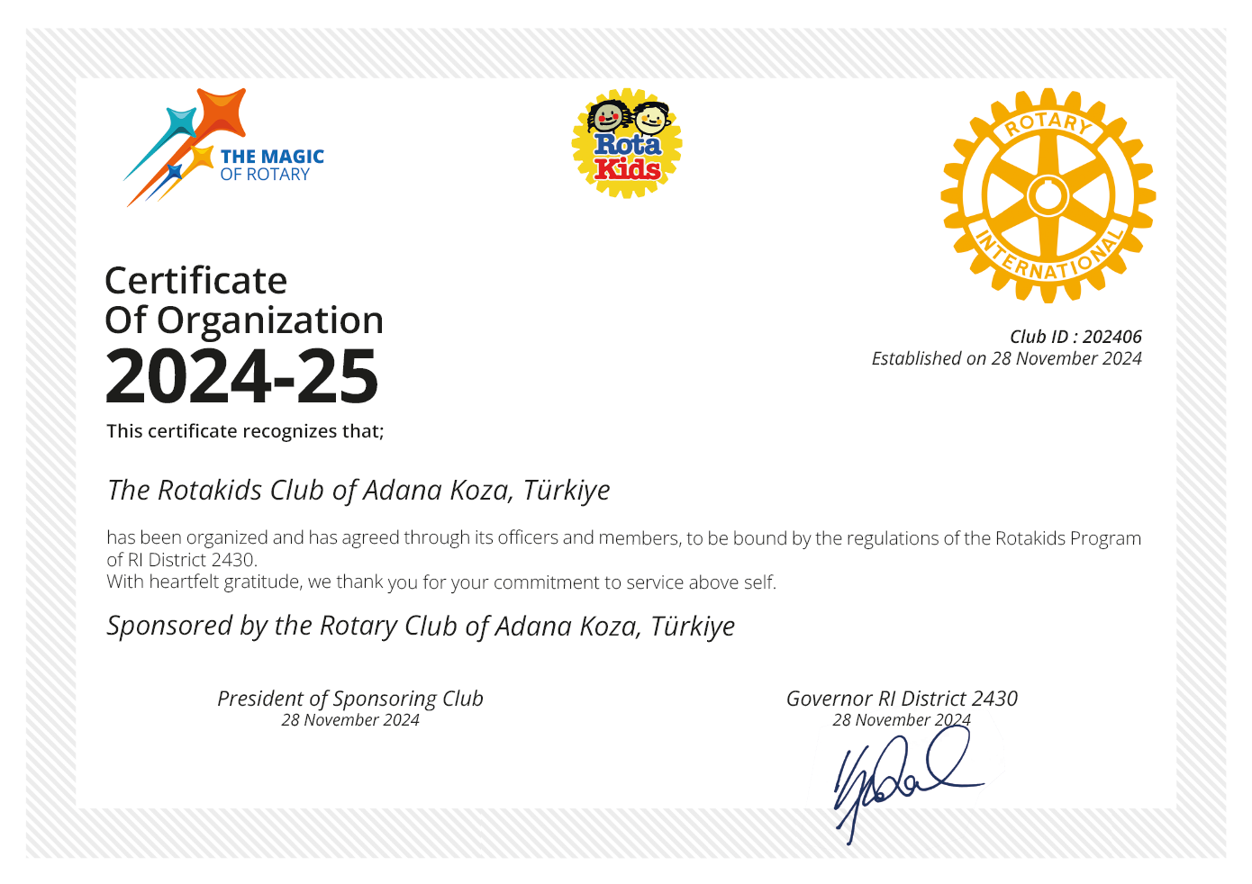 Adana Koza Rotary Kulübü Rotakids