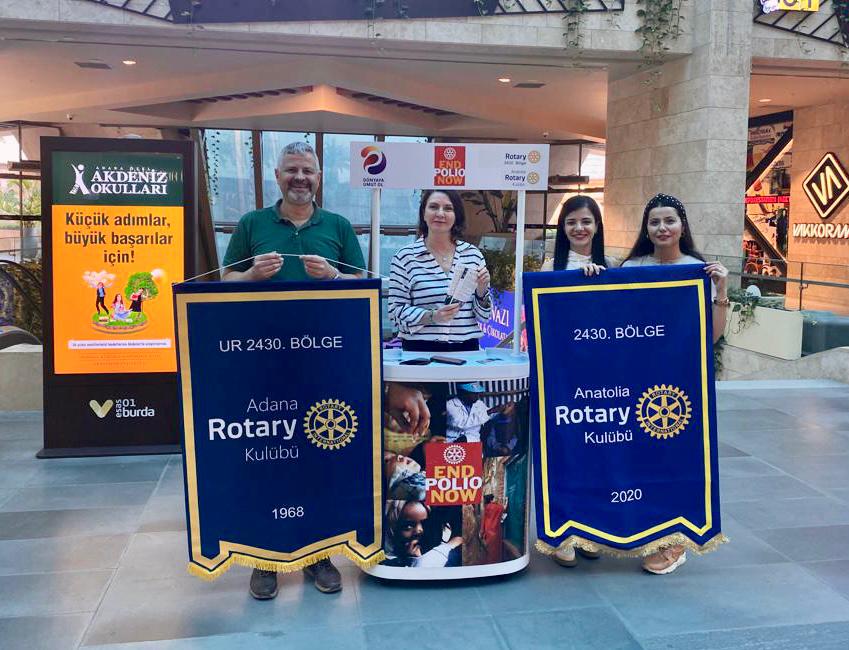 Adana Rotary Kulübü Polio Farkındalığı ve Rotary Tanıtımı Faaliyetlerini Destekliyor