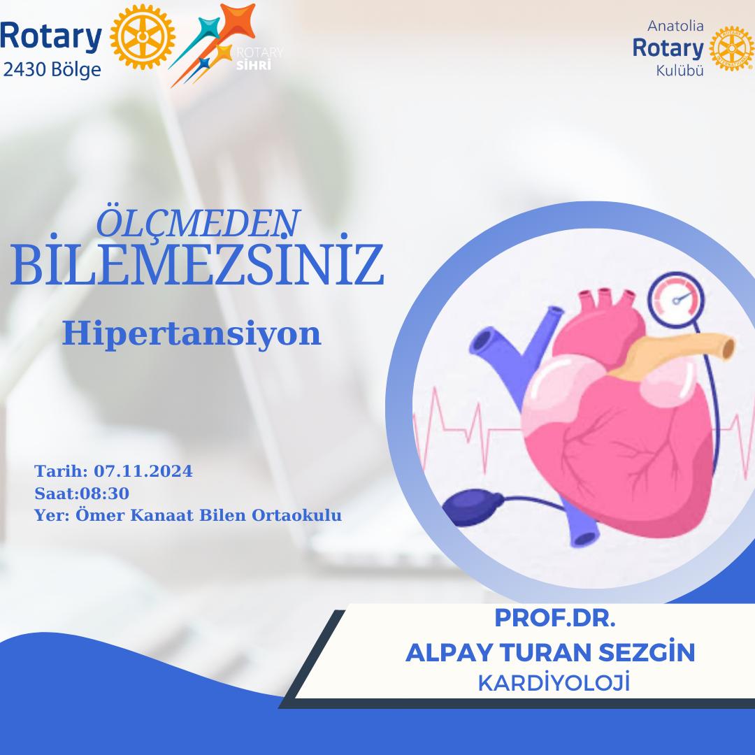 ANATOLIA ROTARY KULUBÜ 3 DİĞER KIYMETLİ ADANA KULÜBÜ İLE BİRLİKTE ''KALP SAĞLIĞI VE HİPERTANSİYON  ''ETKİNLİĞİNDEYDİ