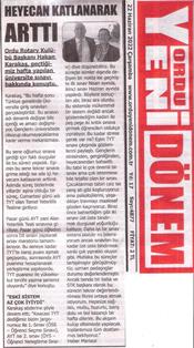 Rtn. Hakan Karakaş Başkanımızın bu haftaki yazısı basında yer aldı.