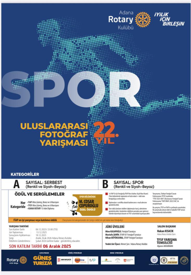 ADANA ROTARY KULÜBÜ 22. ULUSLARARASI FOTOĞRAF YARIŞMASI