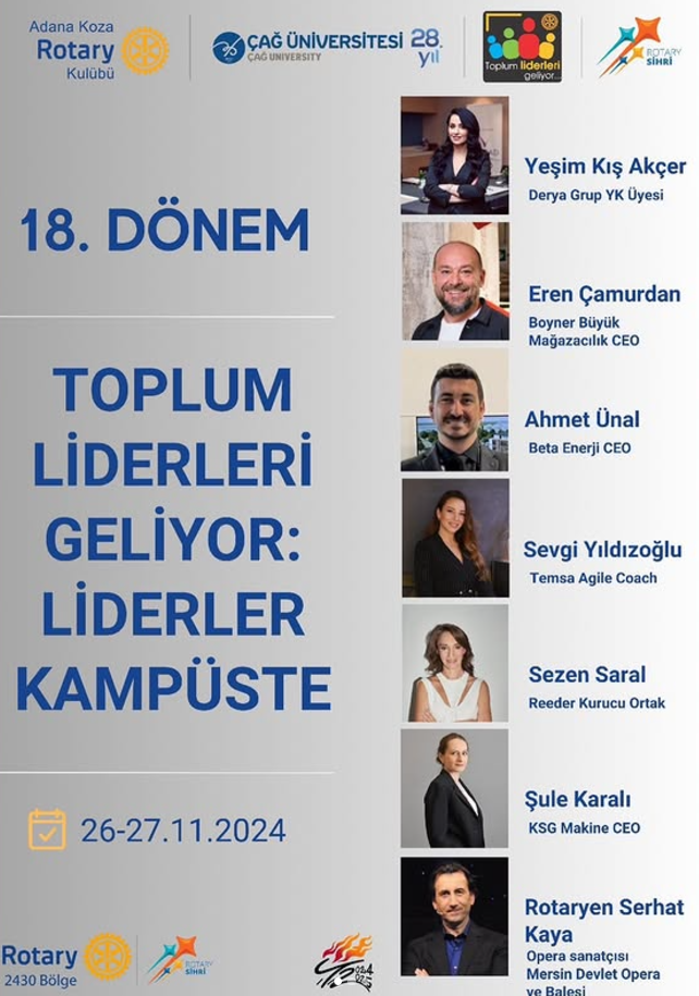 Adana Koza Rotary Kulübü, Çağ Üniversitesi ile Birlikte Geleceğe Yatırım Yapıyor!