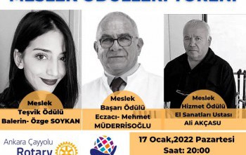 Ankara Çayyolu Rotary Meslek Ödülleri Töreni