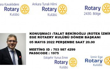 ANKARA KAVAKLIDERE RK EV SAHİPLİĞİNDE EGE RK BAŞKANI (ROTEX) TALAT BEKİROĞLU TARAFINDAN  BİR ROTEXİN GÖZÜNDEN ROTARY DEĞİŞİM PROĞRAMI ADLI SUNUM GERÇEKLEŞTİRİLDİ.