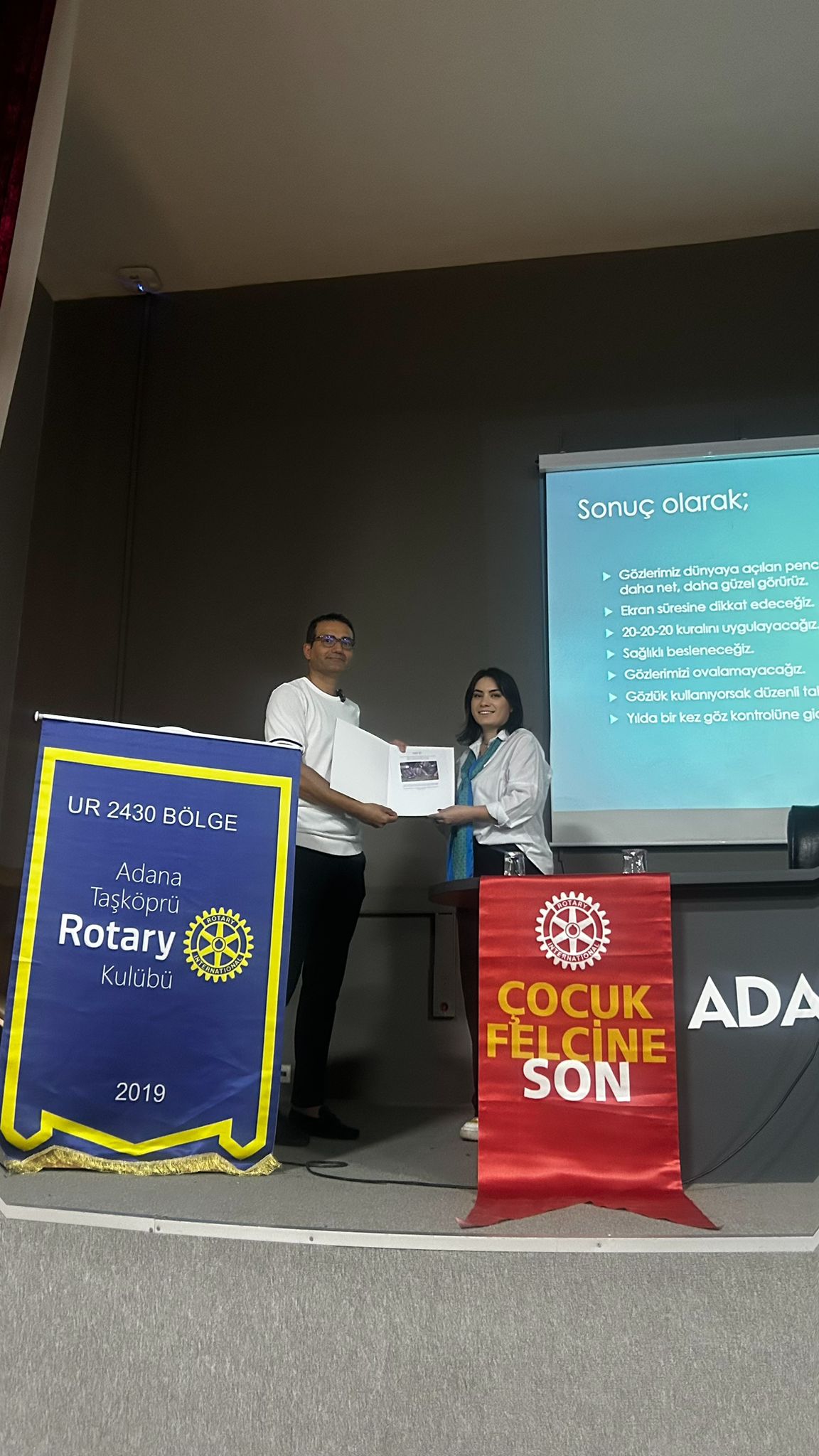 Adana Taşköprü Rotary Kulübü Göz Sağlığı Eğitimi