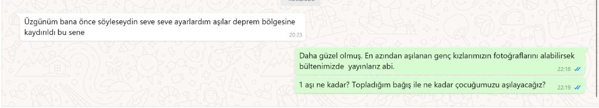 HPV aşısının deprem bölgesindeki kızlarımıza bağışı
