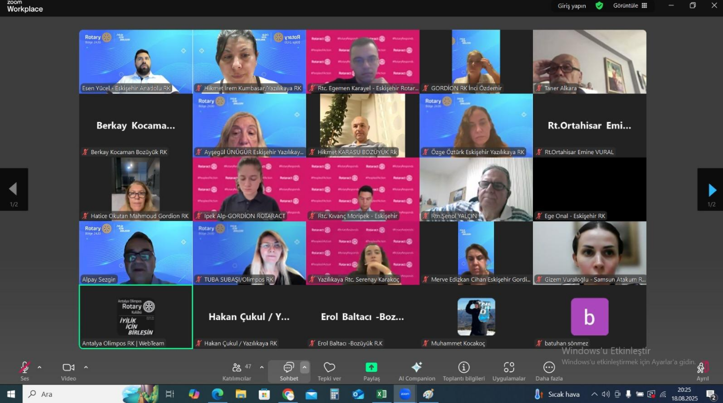 Kalpsağlığı farkındalık semineri online olarak Eskişehir Kulüpleri katılımı