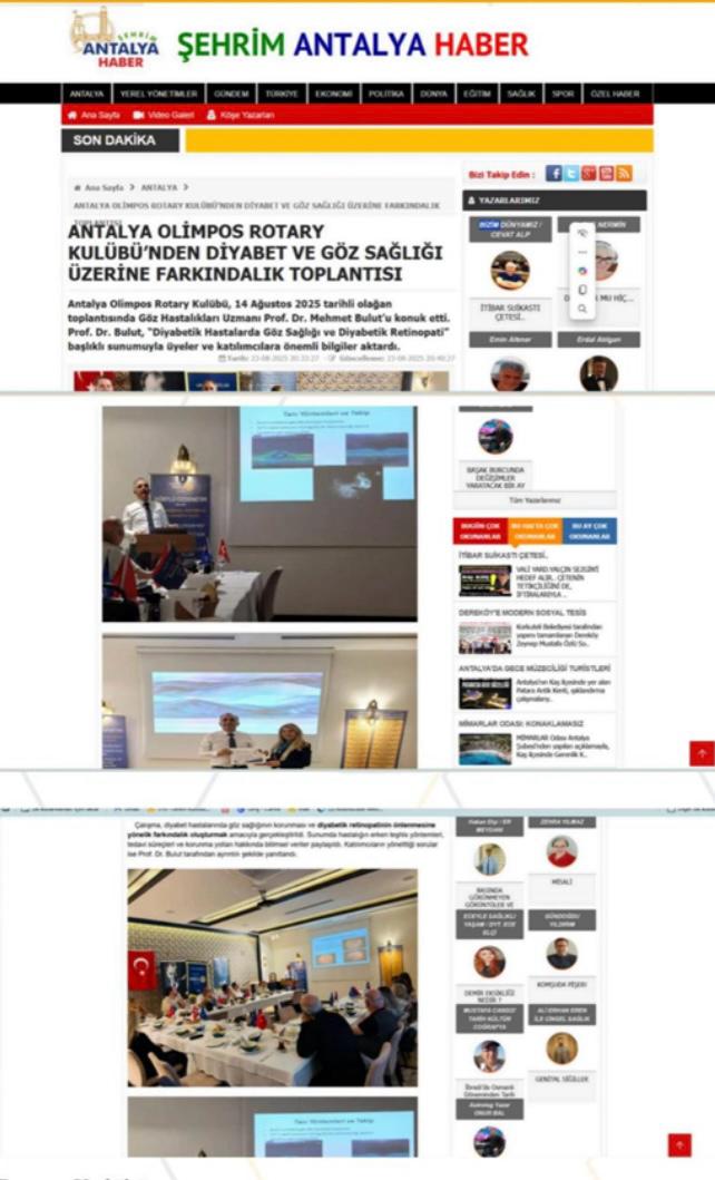 ANTALYA OLİMPOS RK TOPLUM HİZMETLERİ PROJELERİNİN BASIN HABERLERİ
