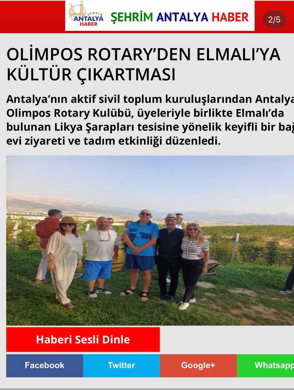 ANTALYA OLİMPOS RK TOPLUM HİZMETLERİ PROJELERİNİN BASIN HABERLERİ