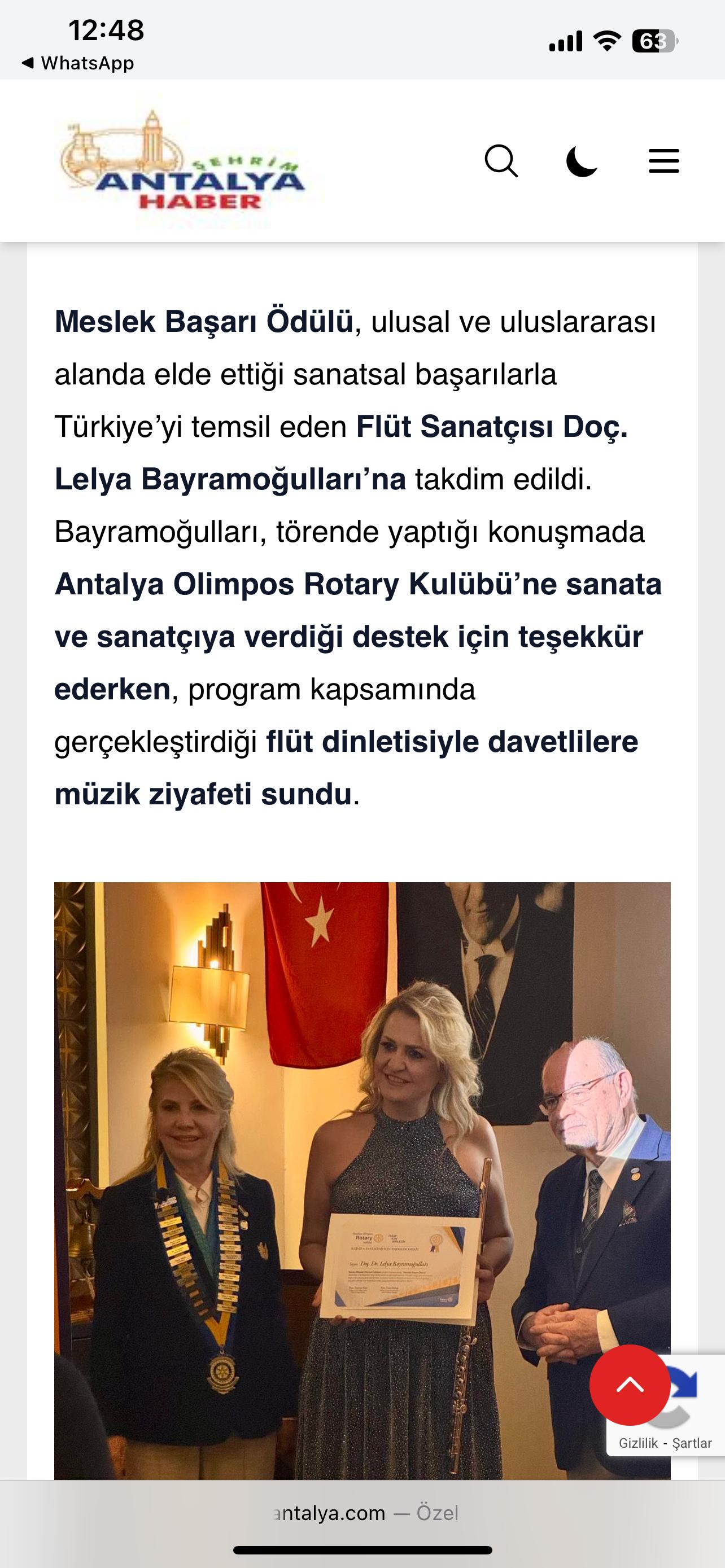 ANTALYA OLİMPOS RK MESLEK HİZMETLERİ PROJELERİNİN YEREL KANALDA YER ALMASI