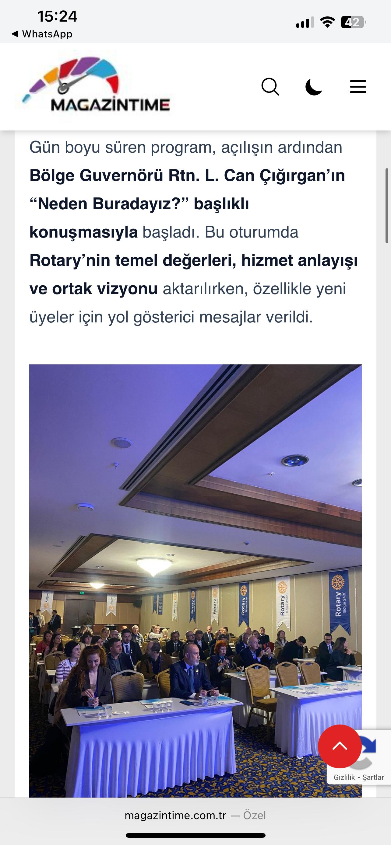 ANTALYA OLİMPOS RK'NÜN KULÜP HİZMETLERİ KOMİTESİ KAPSAMINDA PROJESİNİN YEREL KANALDA YER ALMASI