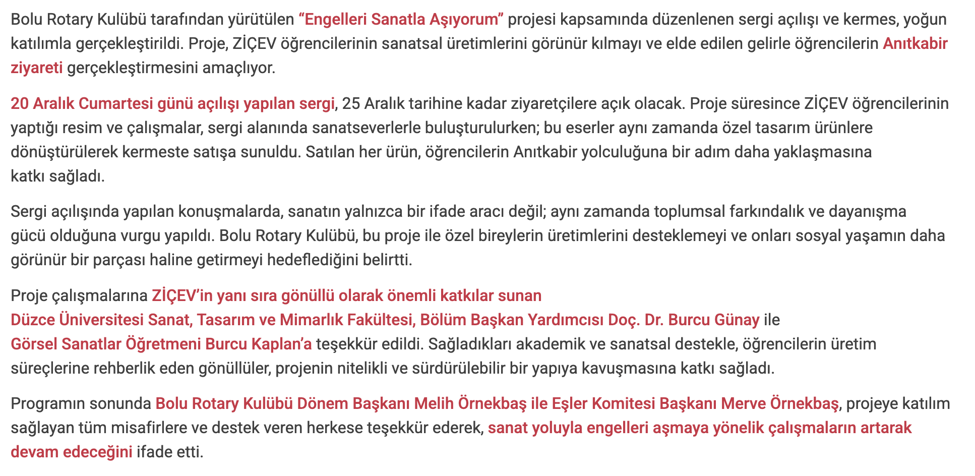 Yerel Medyada Proje Yayınlanması