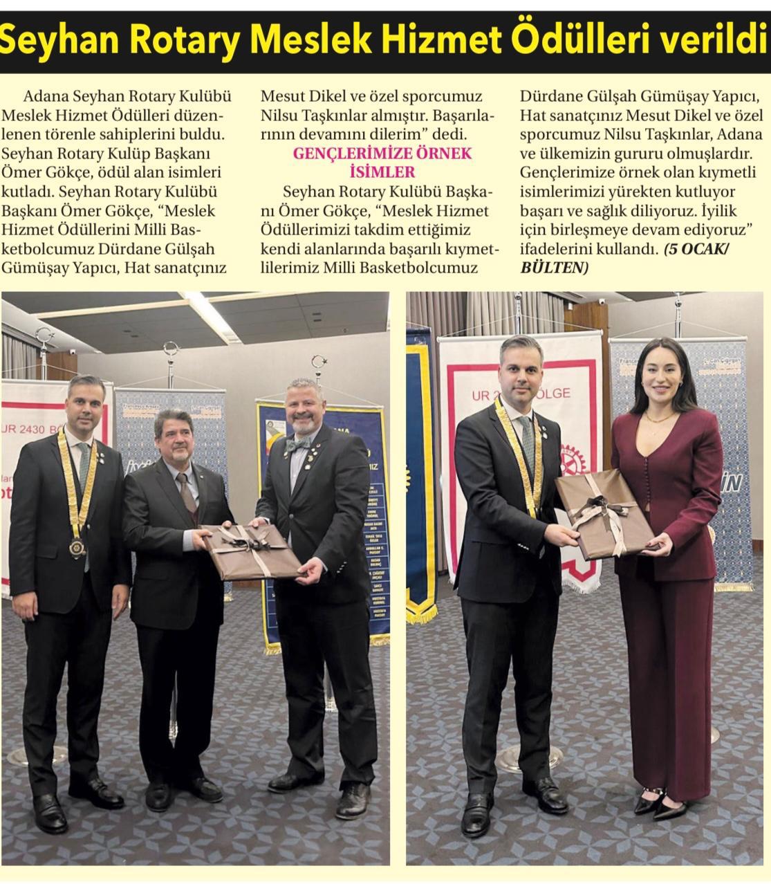 Meslek Hizmetleri, Meslek Ödüllerini Basında Yayınlatmak