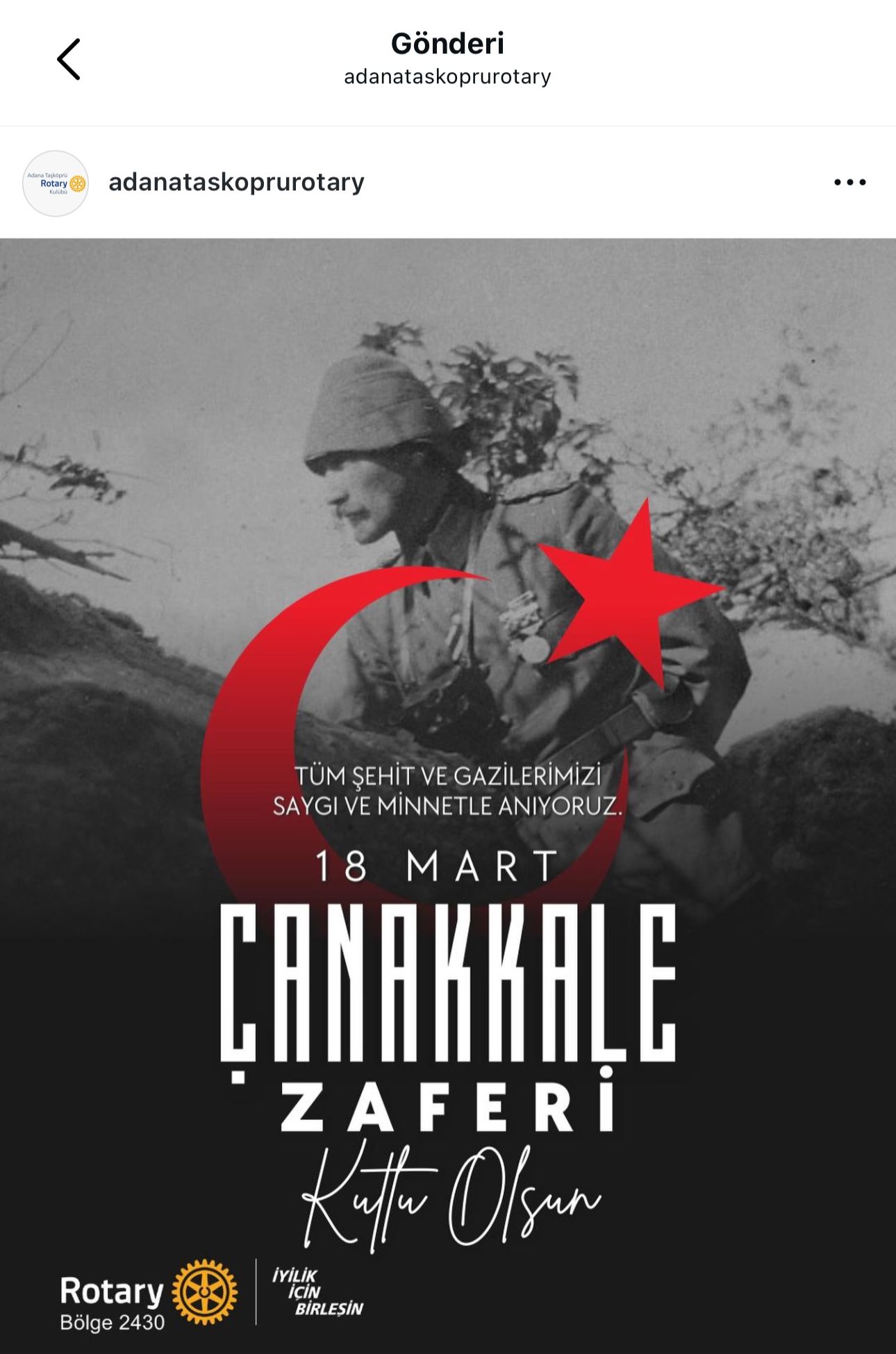 Adana Taşköprü Rotary Kulübü Sosyal Medya Paylaşımları