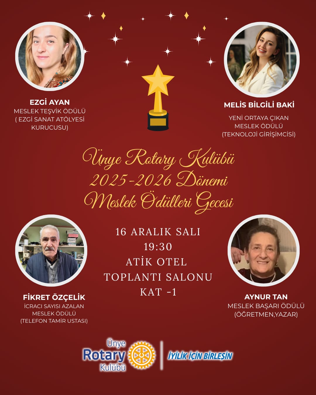 Ünye RK 2025–2026 Dönemi Kaybolmaya Yüz Tutmuş Meslek Ödülü