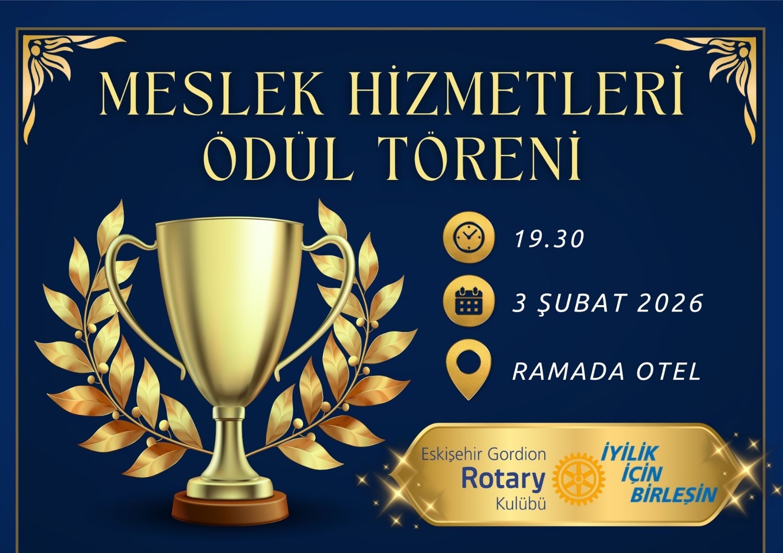 Eskişehir Gordion RK Meslek hizmetleri ödül töreni