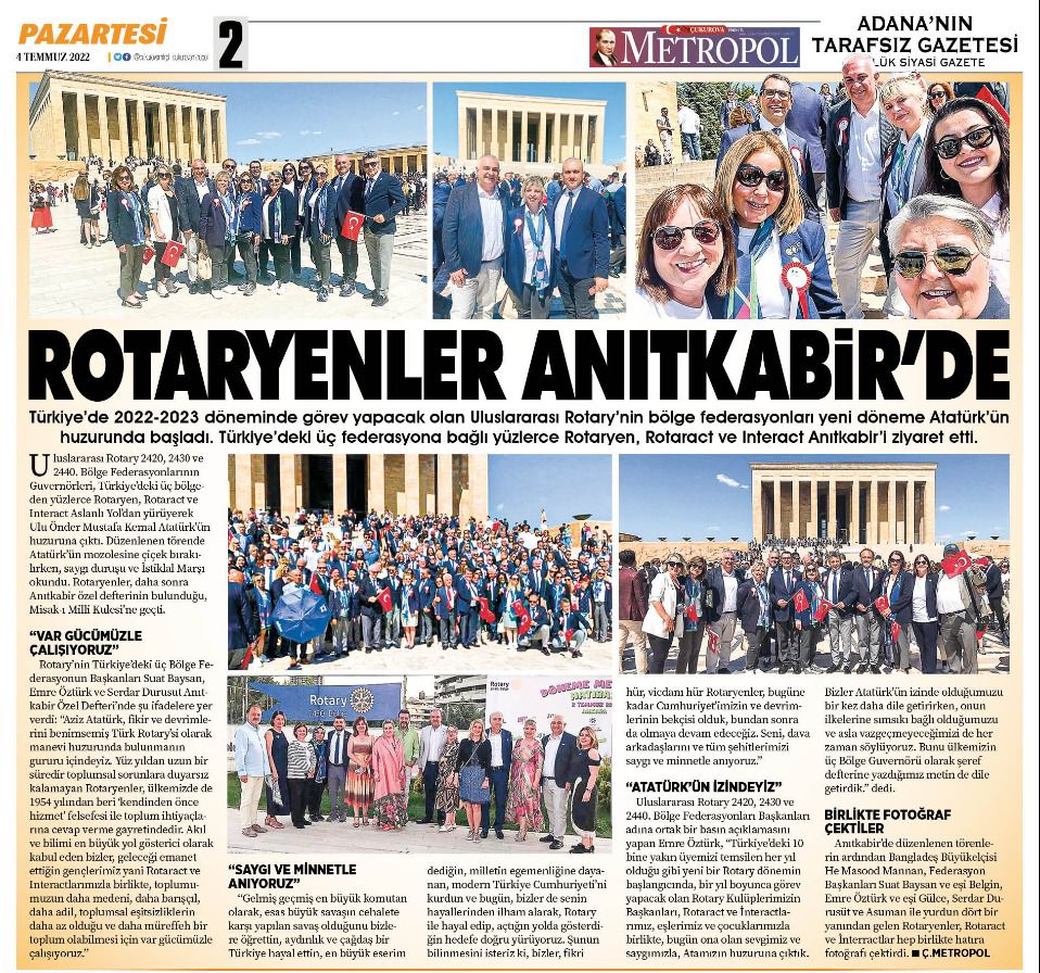 ROTARYENLER ANITKABİRDE