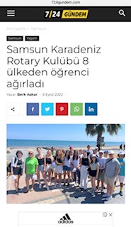 Samsun Karadeniz Rotary Kulübü 8 Ülkeden Öğrenci Ağırladı