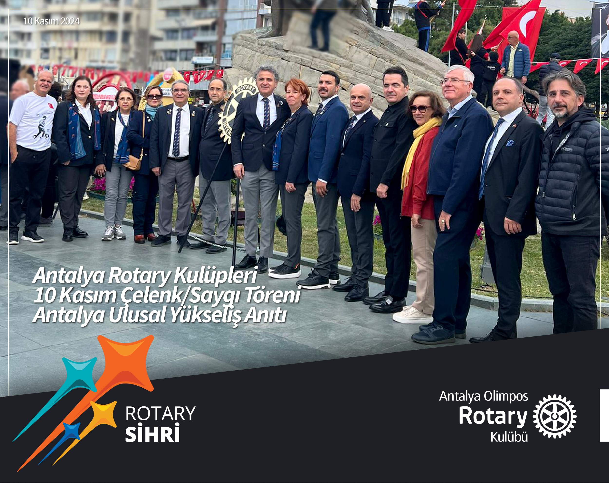 Antalya RK 10 Kasım 2024 Atatürk Anıtı Çelenk/Saygı Töreni