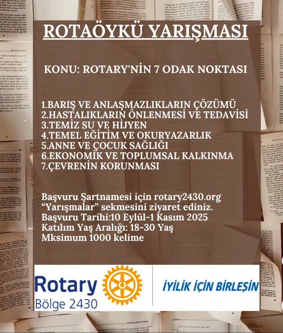 Adana Tepebağ Rotary Olarak ROTAÖYKÜ Yarışması İçin Afiş Hazırladık.