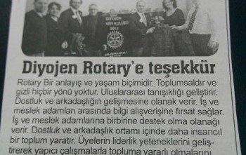 YEREL BASINDA SİNOP DİYOJEN ROTARY KULÜBÜ