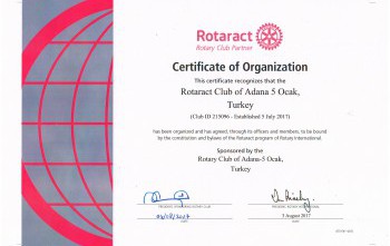 Adana 5 Ocak Rotaract Kulübü Kurulması