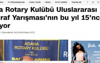 Ulusal Basında Adana Rotary Kulübü 15. Uluslararası Fotoğraf Yarışması