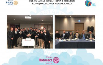 Her Mersin Rotaract Toplantısına katılım sağladık ve konuşmacı konuk olduk.