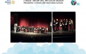 Bir Şiir Oku Bir Çocuk Okusun projesini Mersin Rotaract ile gerçekleştirdik.