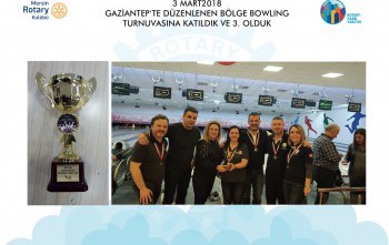 3 Martta Gaziantepte düzenlenen Bölge Bowling turnuvasına katıldık ve 3. olduk