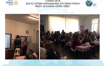 Aile İçi İletişim kapsamında üye eşimin Psikolog Füsun Ersoy, 40 köy kadınına eğitim verdi